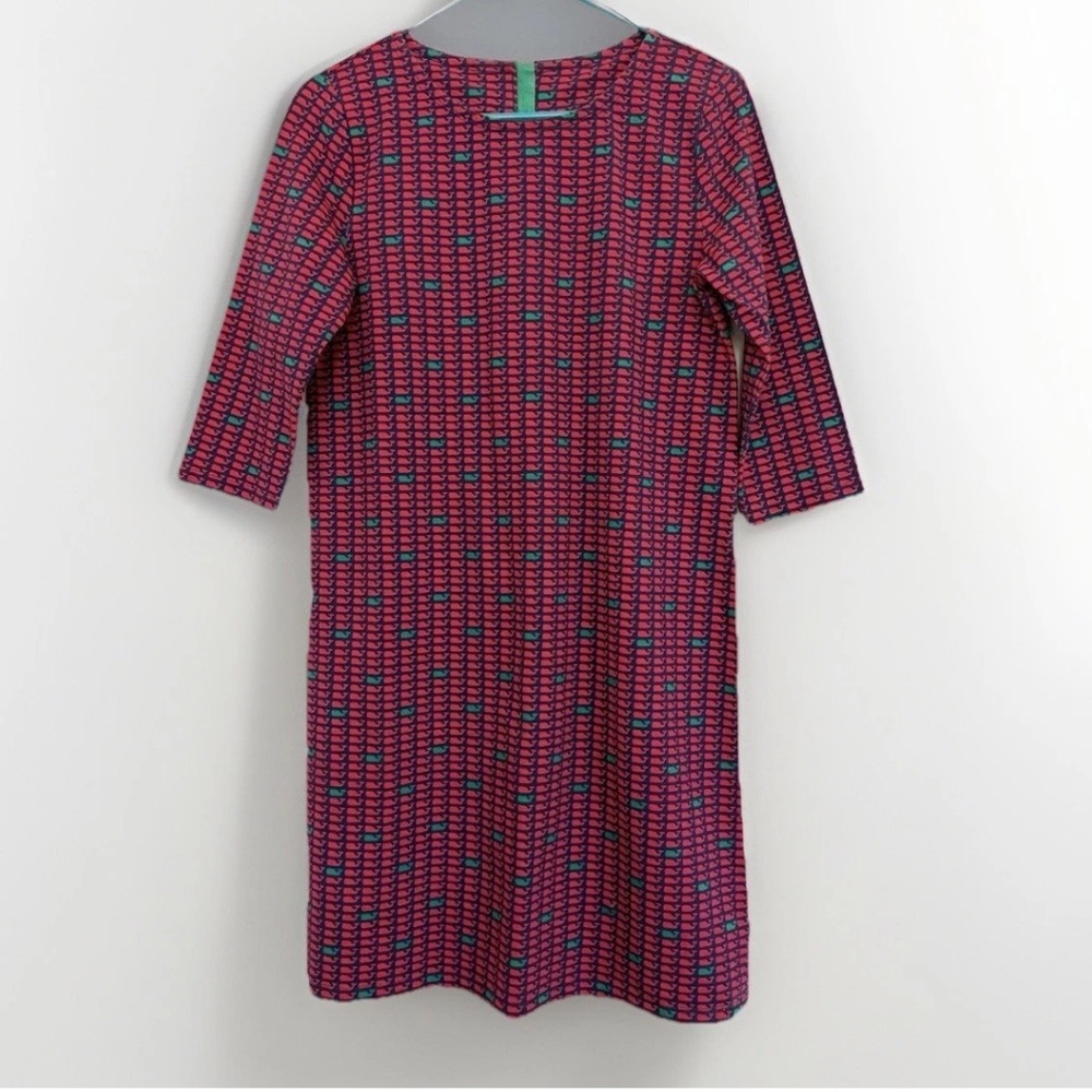 VINEYARD VINES Girls' Whale Print Shift Dress Sz 16/XL NWT Red/Green